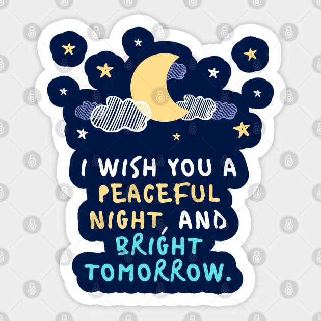 Good Night Quote with moon and stars Sticker by Spirit Animals 21